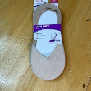 New Women Peds No Show Liner Socks Low Cut Shoe Size 5-10   2 Pair Tan